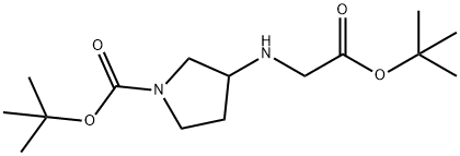 tert-butyl 3-{[2-(tert-butoxy)-2-oxoethyl]amino}pyrrolidine-1-carboxylate,1501682-04-7,结构式