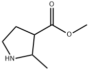 3-Pyrrolidinecarboxylic acid, 2-methyl-, methyl ester 化学構造式
