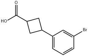 Cyclobutanecarboxylic acid, 3-(3-bromophenyl)- Structure