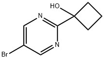 1-(5-bromopyrimidin-2-yl)cyclobutan-1-ol Struktur