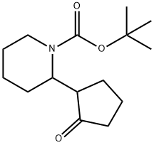 tert-butyl 2-(2-oxocyclopentyl)piperidine-1-carboxylate 化学構造式