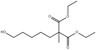 diethyl 2-(5-hydroxypentyl)-2-methylmalonate 化学構造式