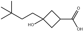 3-(3,3-dimethylbutyl)-3-hydroxycyclobutane-1-carboxylic acid Struktur