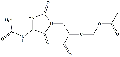 N-(2,5-ジオキソ-4-イミダゾリジニル)尿素・(3β-アセチルオキシプレグナ-5-エン-20-オン) 化学構造式