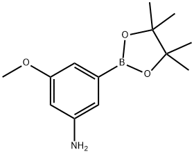 3-甲氧基-5-(4,4,5,5-四甲基-1,3,2-二氧杂硼烷-2-基)苯胺,1538623-41-4,结构式