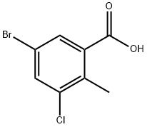 5-bromo-3-chloro-2-methylbenzoic acid, 1540188-38-2, 结构式