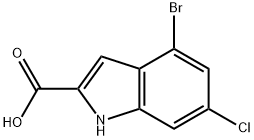 4-bromo-6-chloro-1H-indole-2-carboxylic acid Struktur