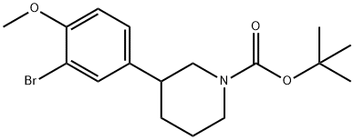 TERT-BUTYL 3-(3-BROMO-4-METHOXYPHENYL)PIPERIDINE-1-CARBOXYLATE 结构式