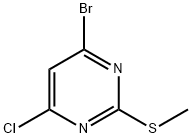 4-溴-6-氯-2-(甲硫基)嘧啶 结构式