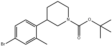 TERT-BUTYL 3-(4-BROMO-2-METHYLPHENYL)PIPERIDINE-1-CARBOXYLATE 结构式