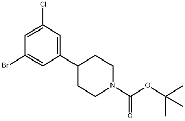 3-Chloro-5-(N-Boc-piperidin-4-yl)bromobenzene, 1563532-11-5, 结构式