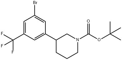 3-(N-Boc-Piperidin-3-yl)-5-trifluoromethyl-1-bromobenzene Structure