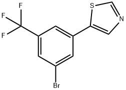 3-Trifluoromethyl-5-(thiazol-5-yl)bromobenzene 化学構造式