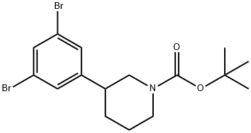 1,3-Dibromo-5-(N-Boc-Piperidin-3-yl)benzene Structure