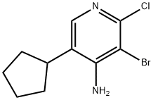 4-Amino-2-chloro-3-bromo-5-(cyclopentyl)pyridine 结构式