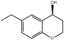 (4S)-6-ethyl-3,4-dihydro-2H-1-benzopyran-4-ol 化学構造式