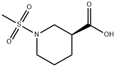 (3S)-1-methanesulfonylpiperidine-3-carboxylic acid 化学構造式