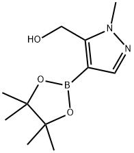 1H-Pyrazole-5-methanol, 1-methyl-4-(4,4,5,5-tetramethyl-1,3,2-dioxaborolan-2-yl)- 化学構造式