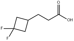 3-(3,3-difluorocyclobutyl)propanoic acid 化学構造式