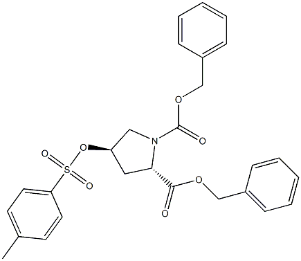 (2S,4R)-dibenzyl 4-(tosyloxy)pyrrolidine-1,2-dicarboxylate 结构式