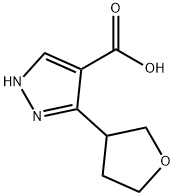 3-(oxolan-3-yl)-1H-pyrazole-4-carboxylic acid 化学構造式