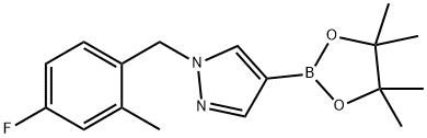 1-(4-氟-2-甲基苄基)-4-(4,4,5,5-四甲基-1,3,2-二氧杂硼环戊烷-2-基)-1H-吡唑,1604036-89-6,结构式