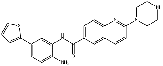 N-(2-amino-5-(thiophen-2-yl)phenyl)-2-(piperazin-1-yl)quinoline-6-carboxamide|N-(2-AMINO-5-(THIOPHEN-2-YL)PHENYL)-2-(PIPERAZIN-1-YL)QUINOLINE-6-CARBOXAMIDE