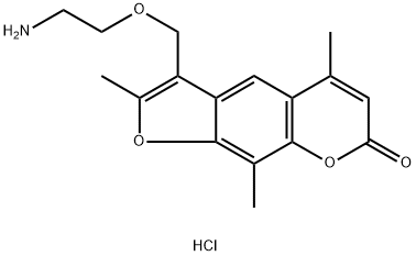 3-[(2-aminoethoxy)methyl]-2,5,9-trimethyl-7H-furo[3,2-g]chromen-7-one hydrochloride Struktur