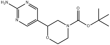 tert-butyl 2-(2-aminopyrimidin-5-yl)morpholine-4-carboxylate 结构式