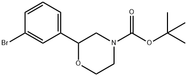 tert-butyl 2-(3-bromophenyl)morpholine-4-carboxylate 化学構造式