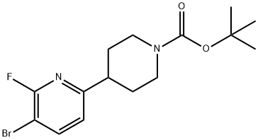 3-Bromo-2-fluoro-6-(N-Boc-piperidin-4-yl)pyridine,1622840-00-9,结构式
