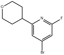 4-Bromo-2-fluoro-6-(oxan-4-yl)pyridine 化学構造式