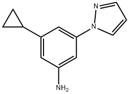 3-Cyclopropyl-5-(1H-pyrazol-1-yl)aniline Structure