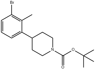 2-Methyl-3-(N-Boc-piperidin-4-yl)bromobenzene,1622844-25-0,结构式