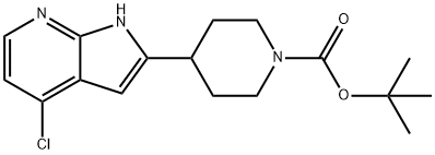 1-Piperidinecarboxylic acid, 4-(4-chloro-1H-pyrrolo[2,3-b]pyridin-2-yl)-, 1,1-dimethylethyl ester 化学構造式