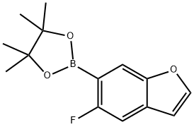 2-(5-氟苯并呋喃-6-基)-4,4,5,55-四甲基-1,3,2-二氧硼杂环戊烷, 1628703-41-2, 结构式