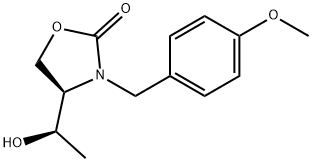 (R)-4-((R)-1-hydroxyethyl)-3-(4-methoxybenzyl)oxazolidin-2-one Struktur