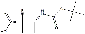 (1R,2R)-2-{[(tert-butoxy)carbonyl]amino}-1-fluorocyclobutane-1-carboxylic acid Struktur