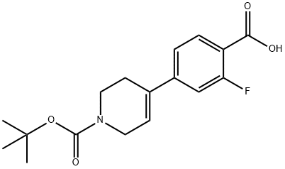 4-(1-叔丁氧羰基)-1,2,3,6-四氢吡啶-4-基)-2-氟苯甲酸 结构式