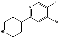 4-Bromo-2-(piperidin-4-yl)-5-fluoropyridine 化学構造式