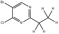 5-Bromo-4-chloro-2-(ethyl-d5)-pyrimidine 化学構造式