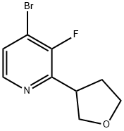 4-Bromo-3-fluoro-2-(oxolan-3-yl)pyridine 化学構造式