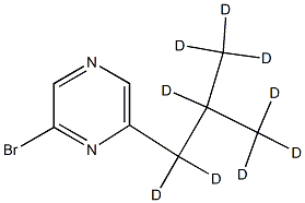 2-Bromo-6-(iso-butyl-d9)-pyrazine 化学構造式