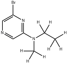 2-Bromo-6-(methylethylamino-d8)-pyrazine 化学構造式