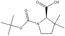 (R)-1-(tert-butoxycarbonyl)-3,3-dimethylpyrrolidine-2-carboxylic acid Structure