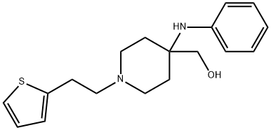 [4-(phenylamino)-1-[2-(thiophen-2-yl)ethyl]piperidin-4-yl]methanol Structure