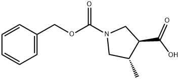 (3S,4S)-1-((苄氧基)羰基)-4-甲基吡咯烷-3-羧酸 结构式