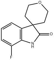 7-フルオロ-1H-スピロ[インドール-3,4'-オキサン]-2-オン 化学構造式