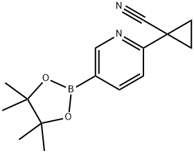 1-(5-(4,4,5,5-tetramethyl-1,3,2-dioxaborolan-2-yl)pyridin-2-yl)cyclopropane-1-carbonitrile,1698894-95-9,结构式