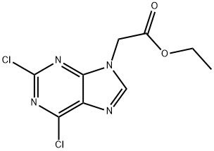 乙基 2-(2,6-二氯-9H-嘌呤-9-基)醋酸盐 结构式